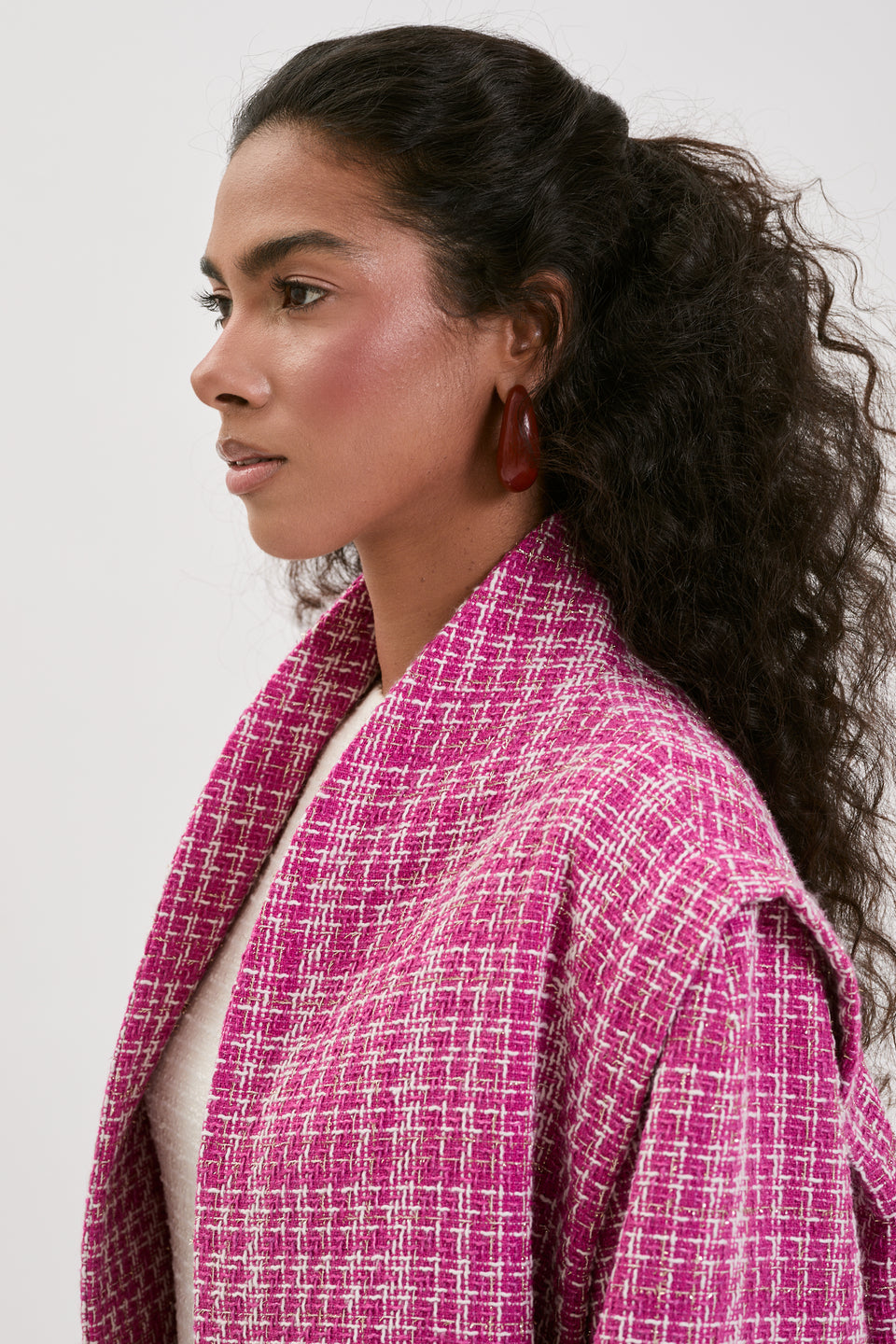 Fuchsia Lumière Bomber Jacket