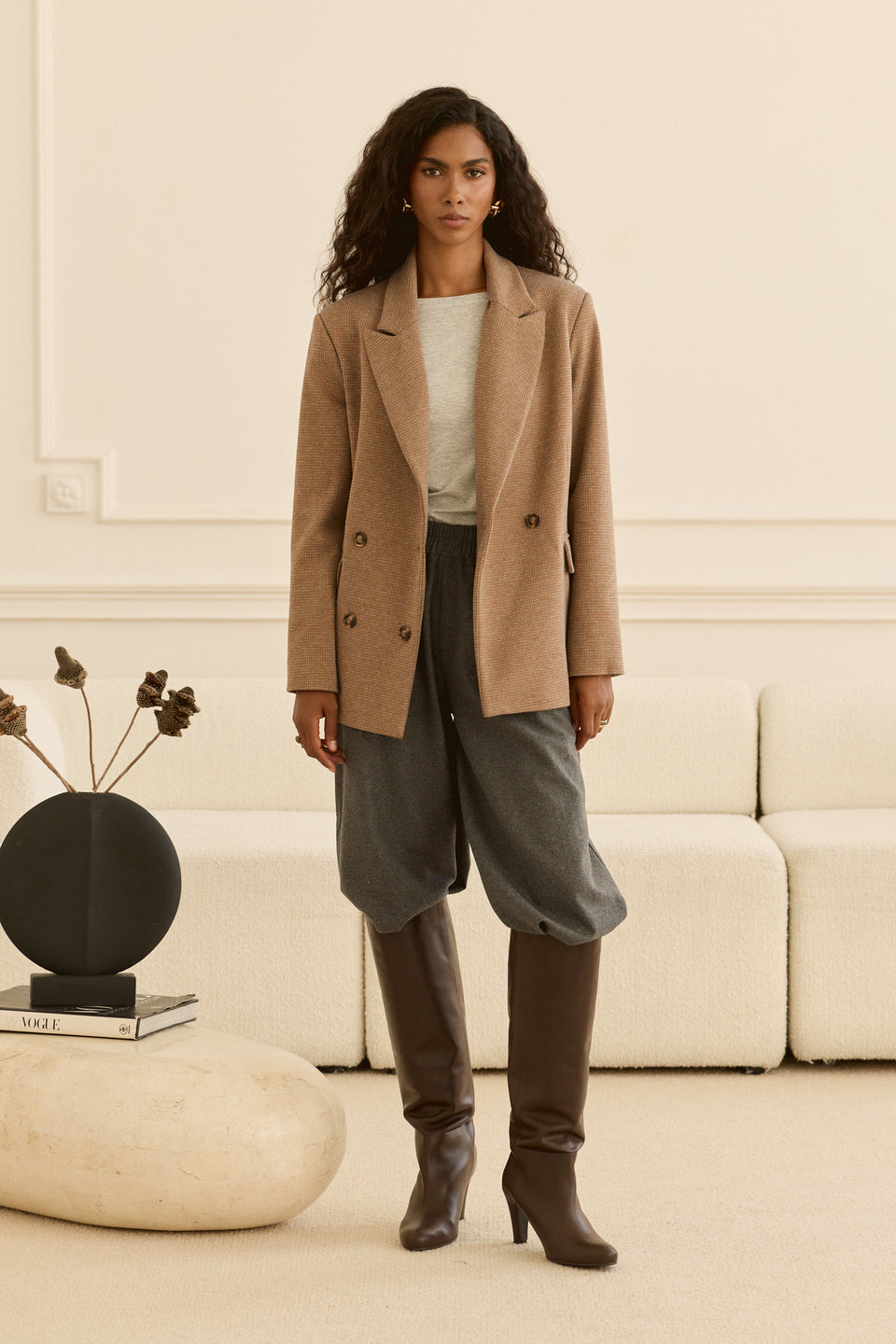 Tweed-ish Tan Vanza Jacket