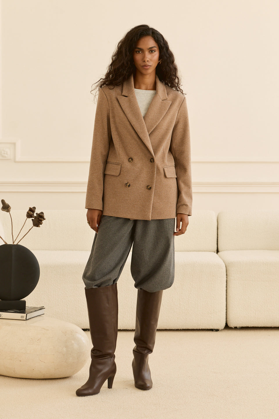 Tweed-ish Tan Vanza Jacket