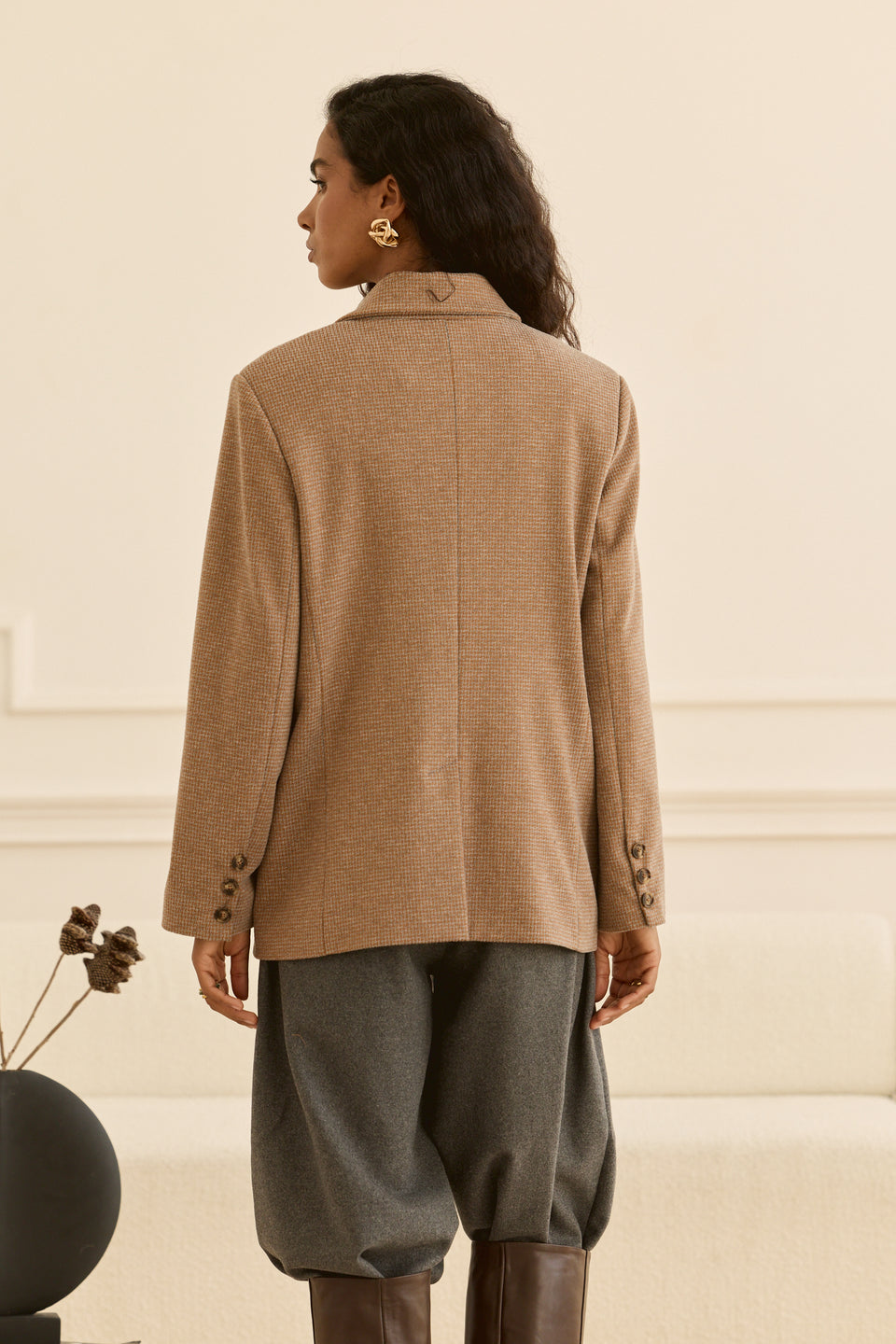Tweed-ish Tan Vanza Jacket