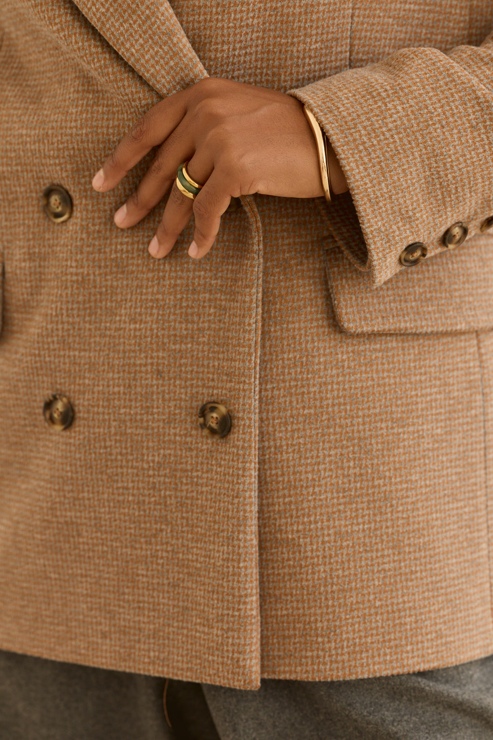 Tweed-ish Tan Vanza Jacket