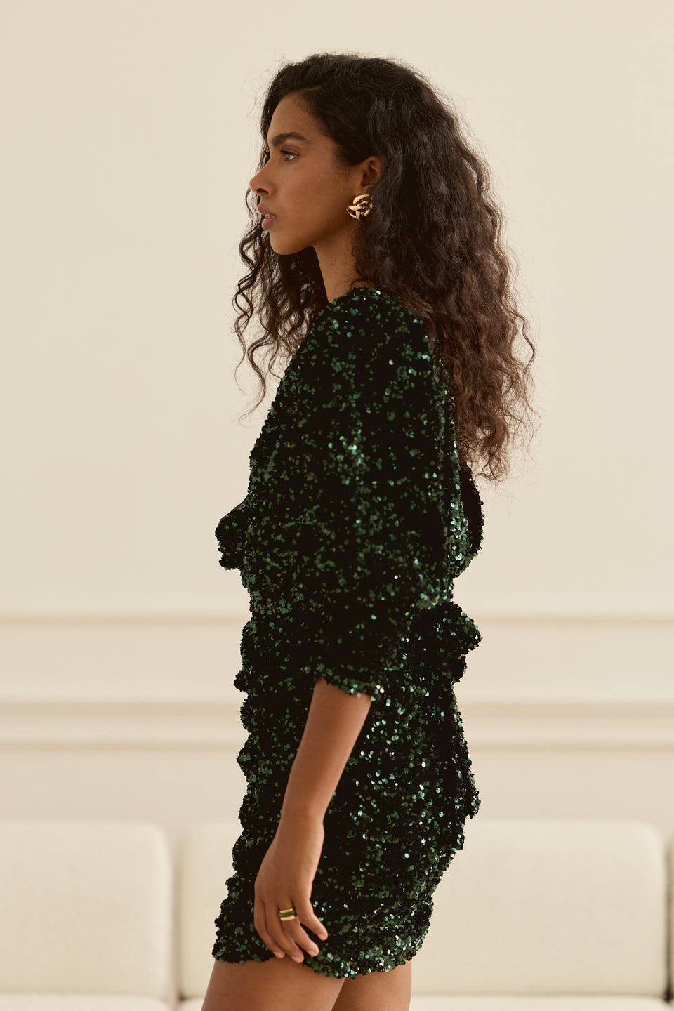 Emerald Glow Paloma Mini Dress