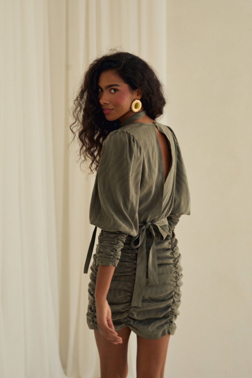 Olive Winter Wave Paloma Mini Dress