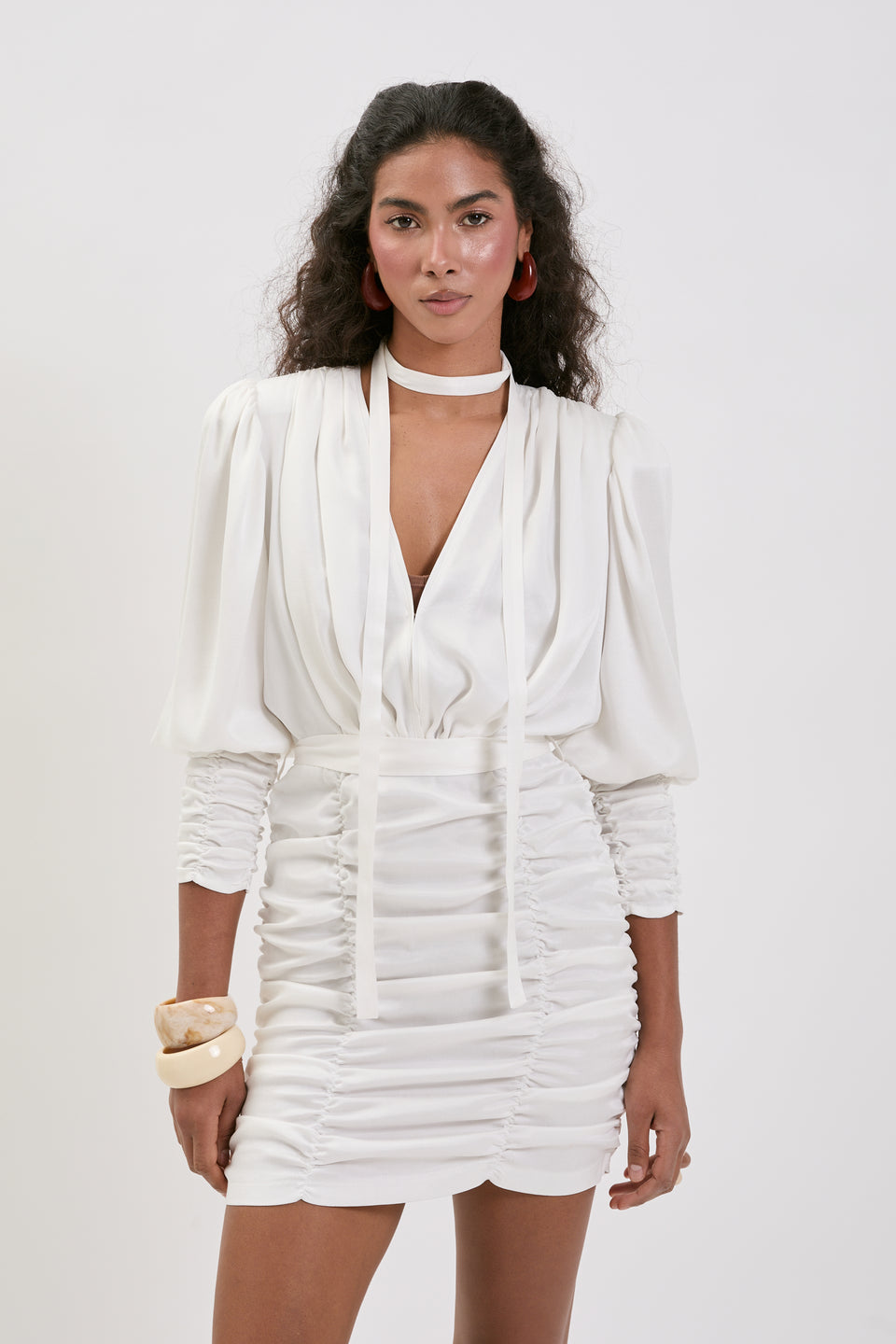 Cupro Cream Paloma Mini Dress