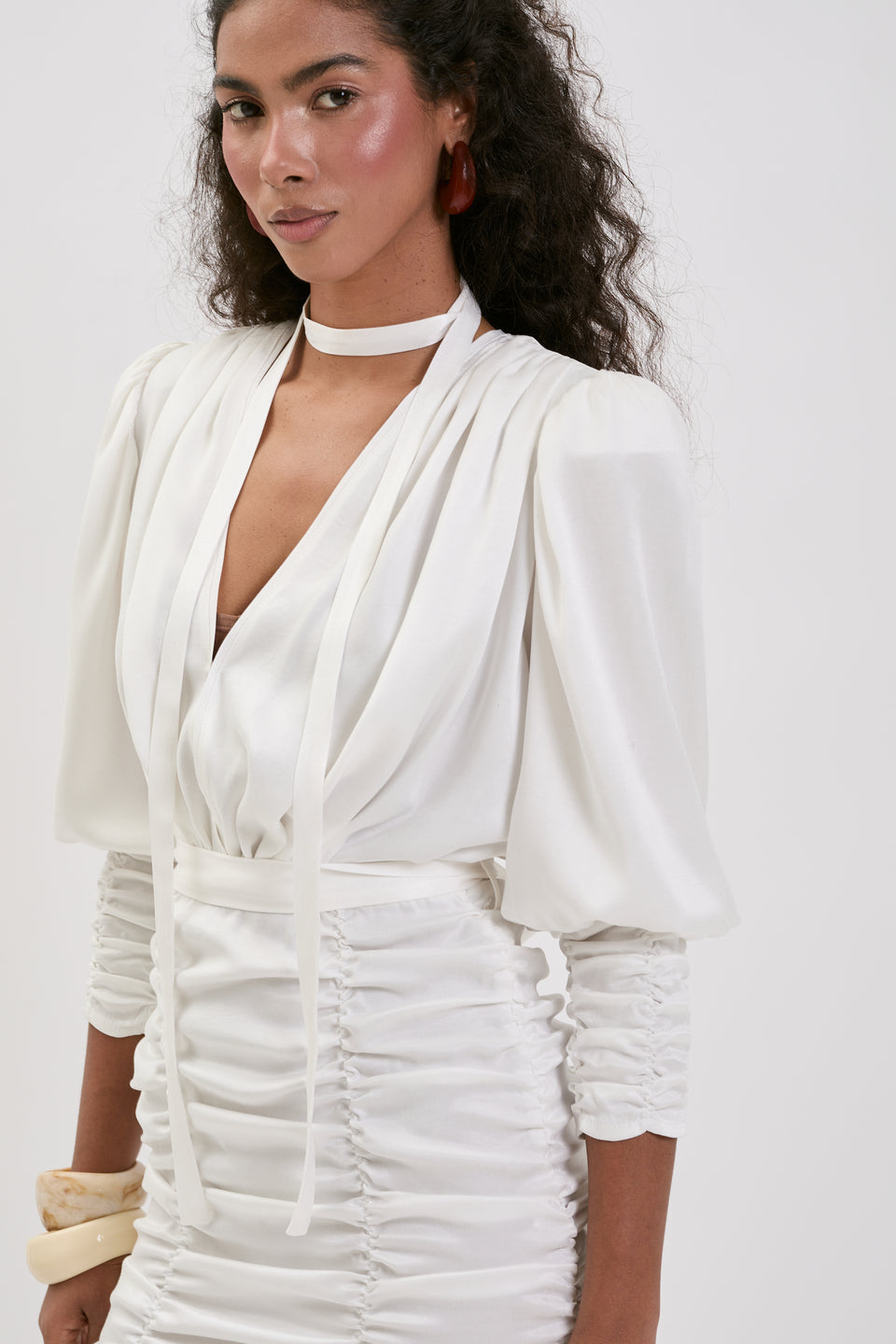 Cupro Cream Paloma Mini Dress