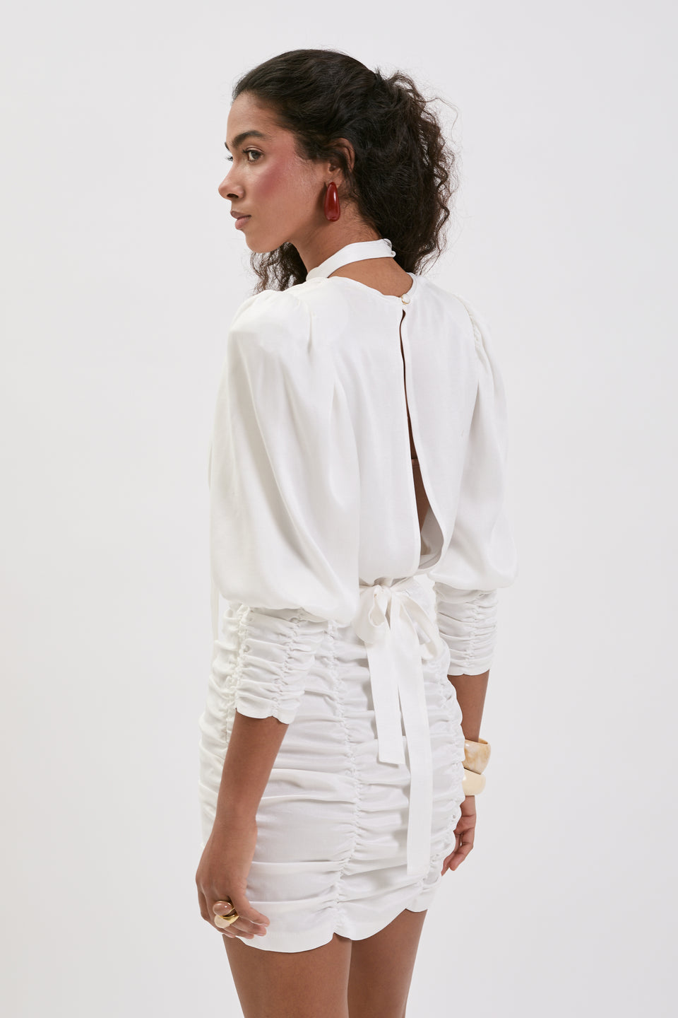 Cupro Cream Paloma Mini Dress