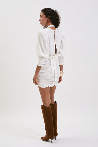 Cupro Cream Paloma Mini Dress
