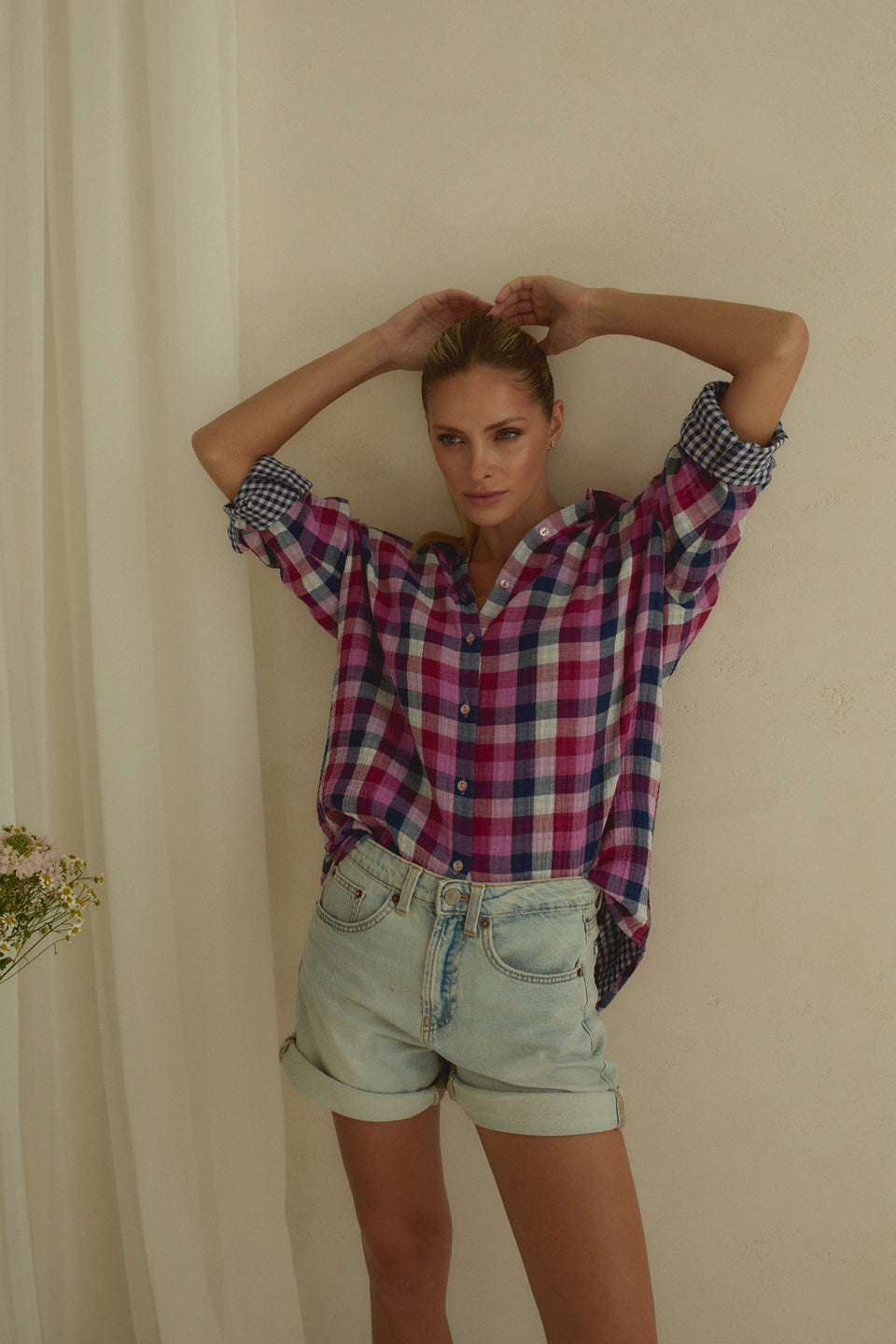 Violet Grid Offie Blouse