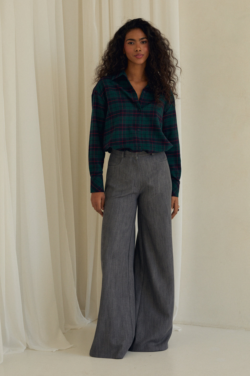 Whisper Grey Flared Pants