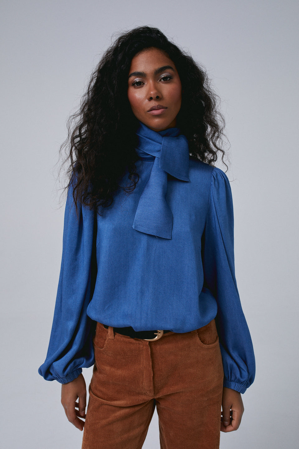 Electric Blue Nonna Blouse