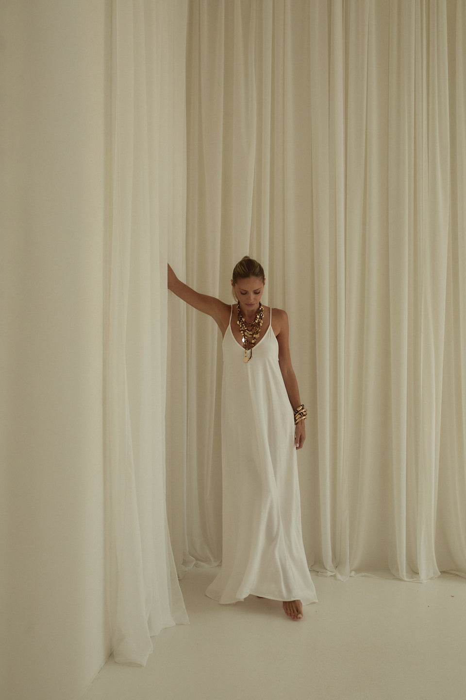 Cupro Cream Isla Dress