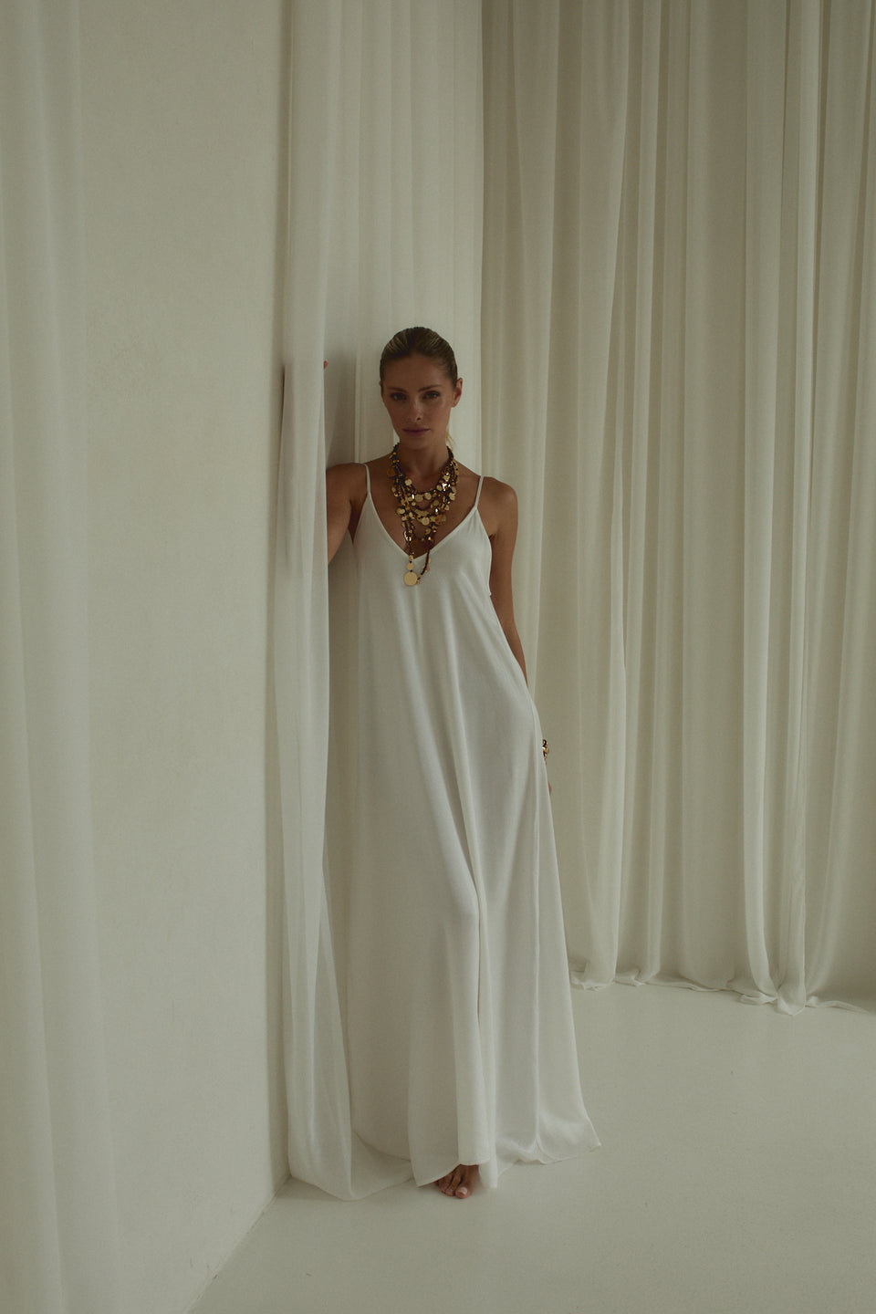 Cupro Cream Isla Dress