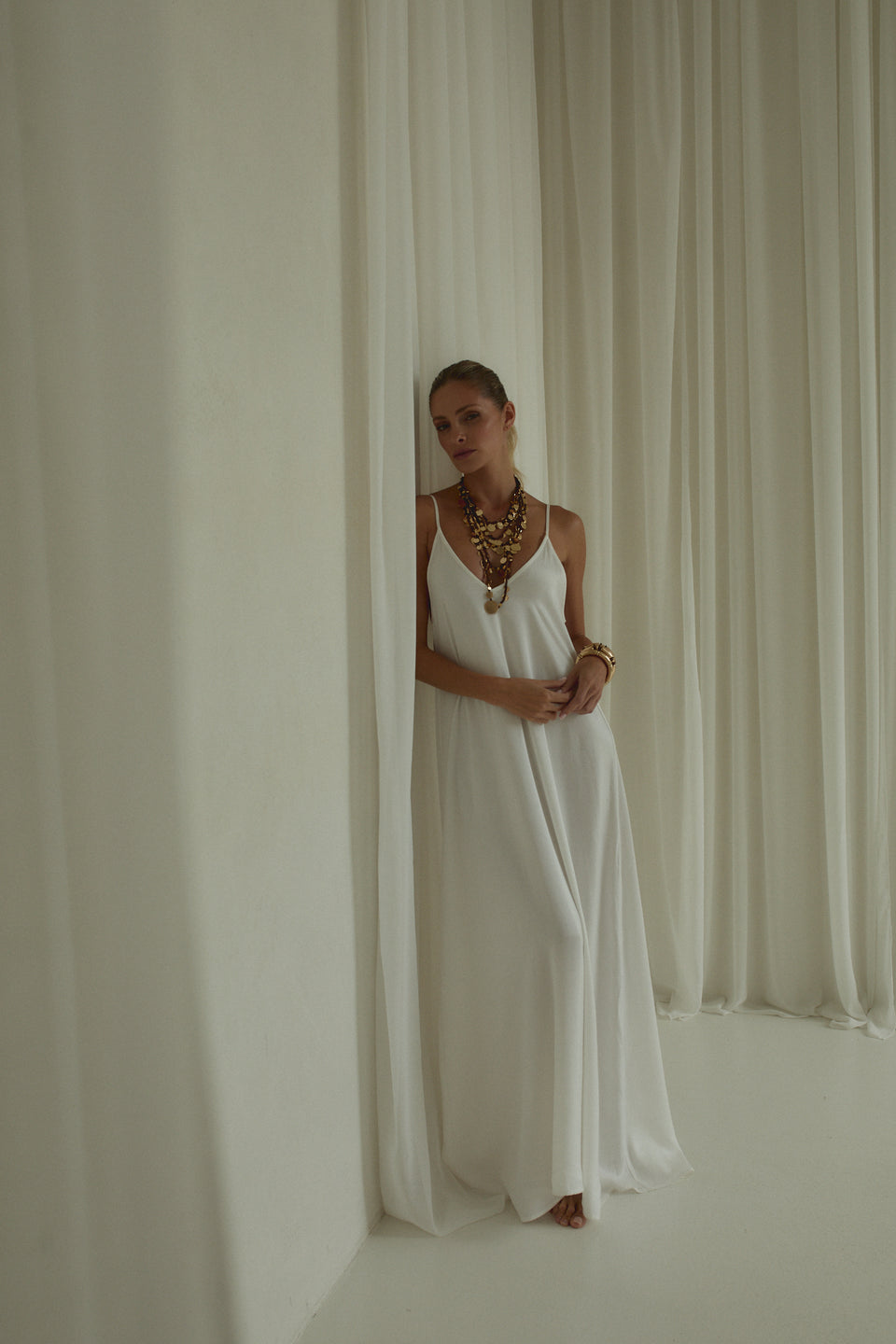 Cupro Cream Isla Dress