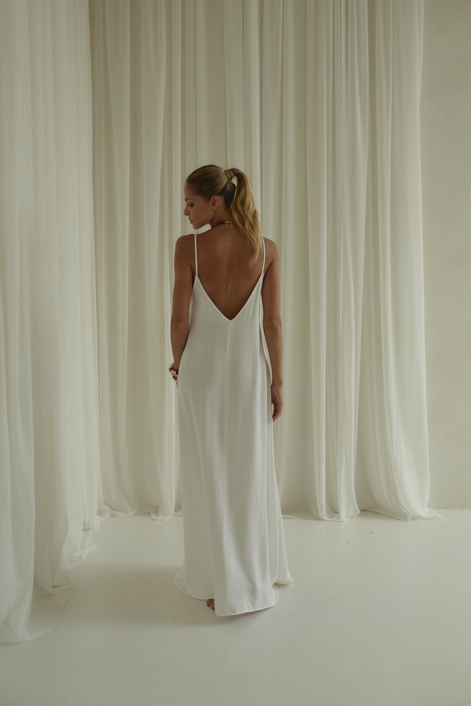 Cupro Cream Isla Dress