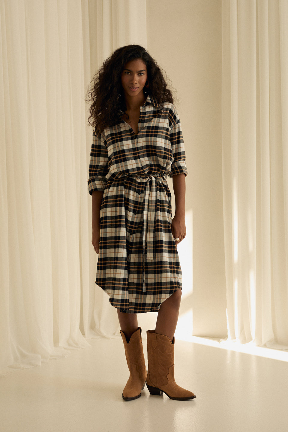 Golden Flannel Blake Dress