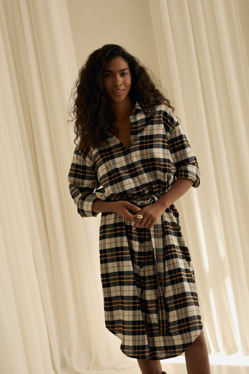 Golden Flannel Blake Dress