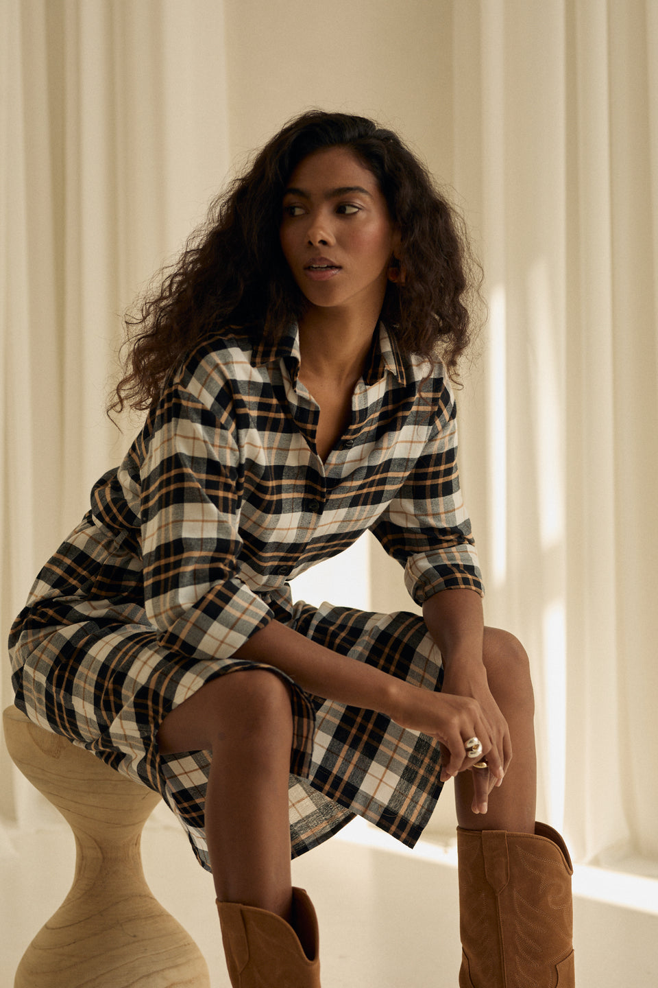 Golden Flannel Blake Dress