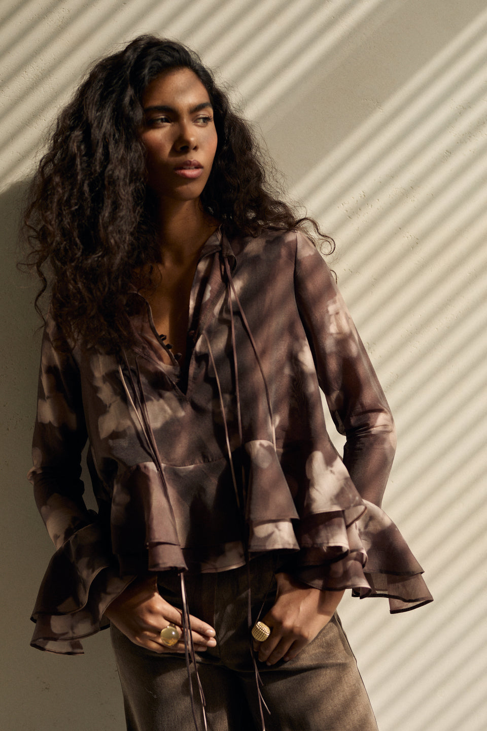 Mocha Haze Elara Blouse