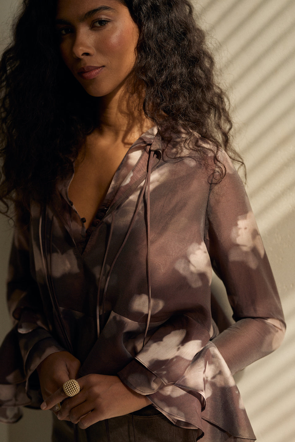 Mocha Haze Elara Blouse