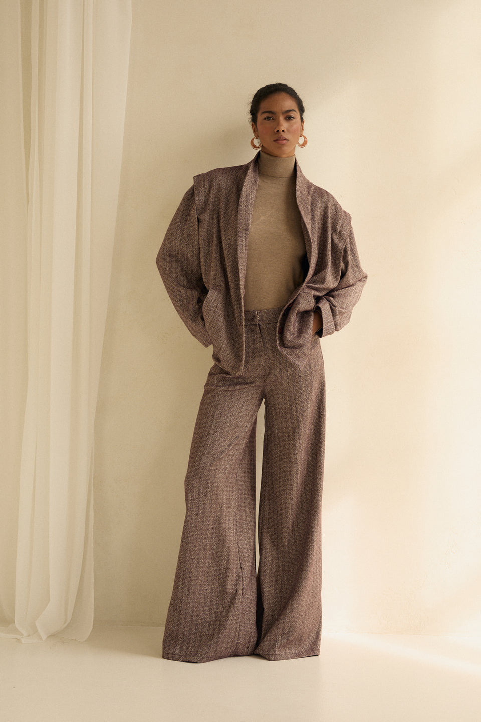 Arrow Weave Flared Pants