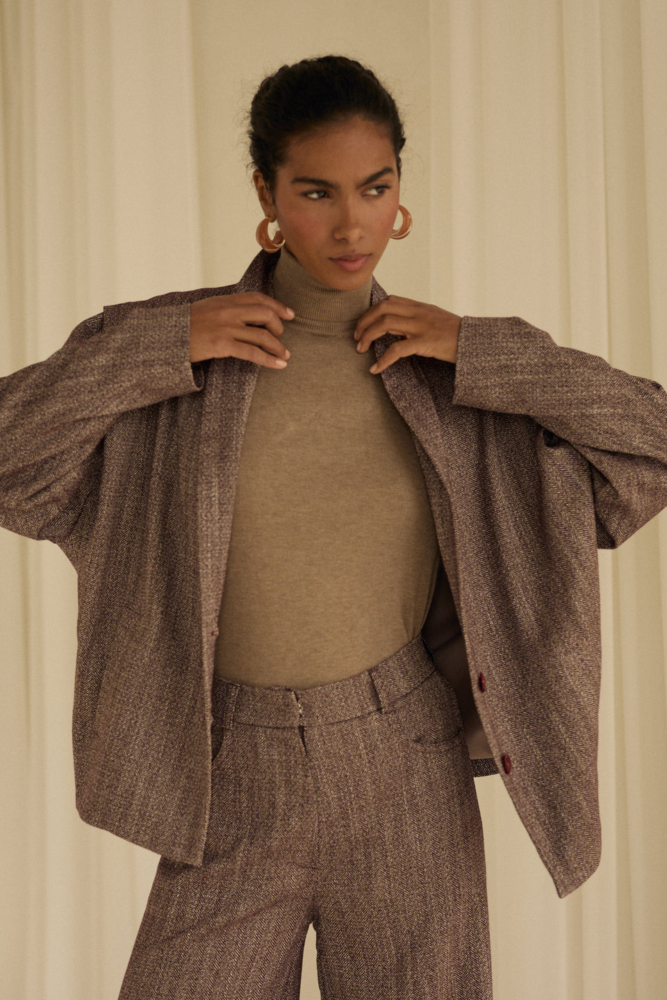 Arrow Weave Bomber Jacket