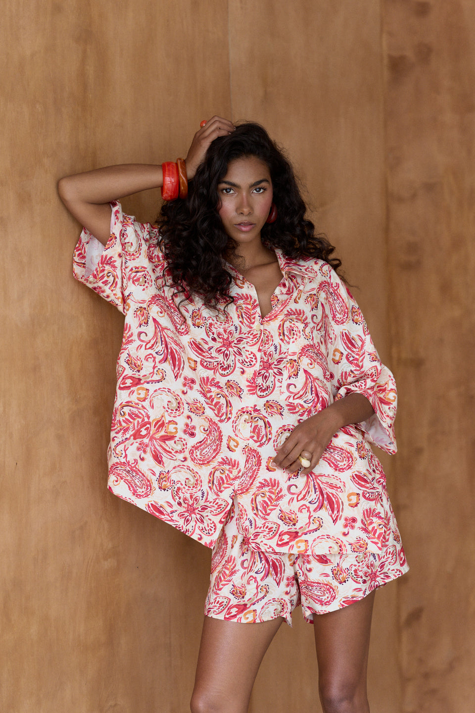 Coral Paisley Toss Shorts
