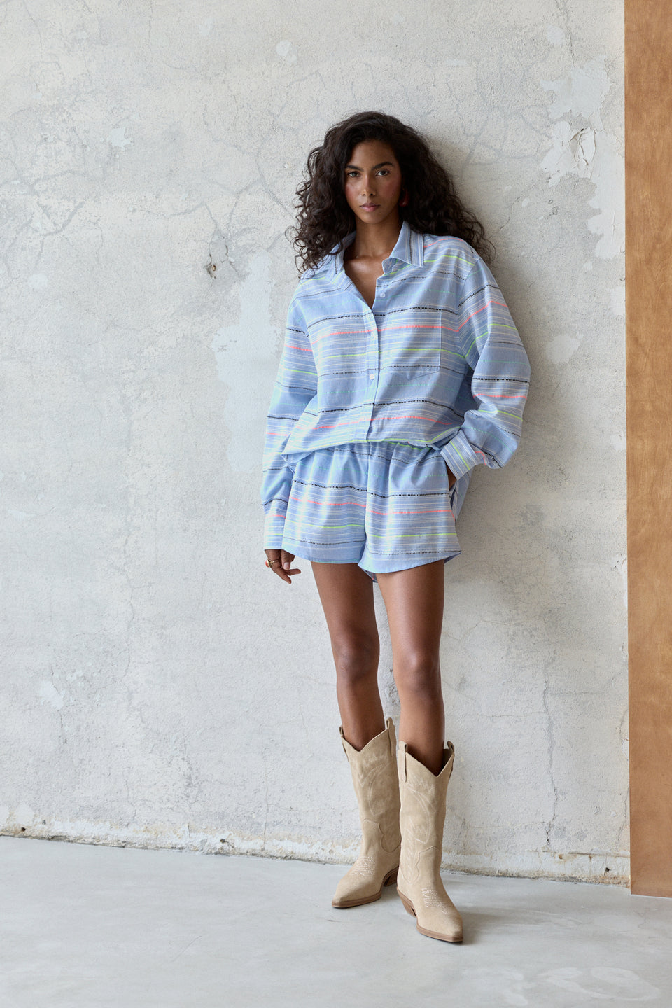 Neon Stripe Toss Shorts