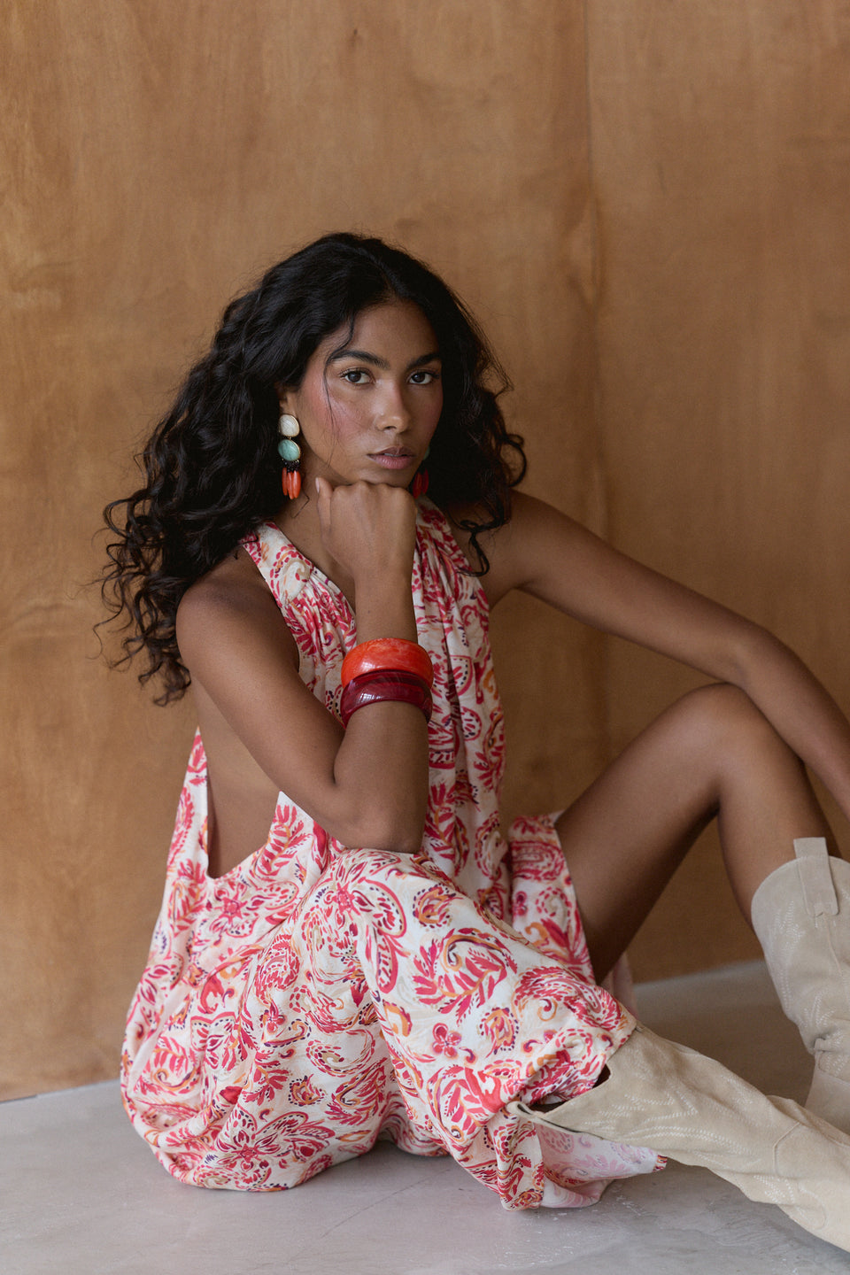 Coral Paisley Arke Dress