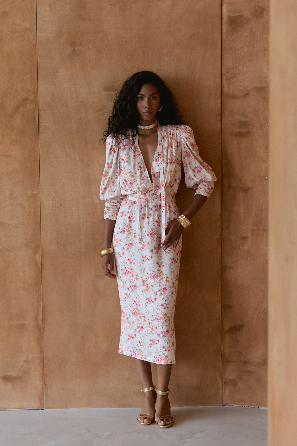 Vintage Floral Paloma Midi Dress