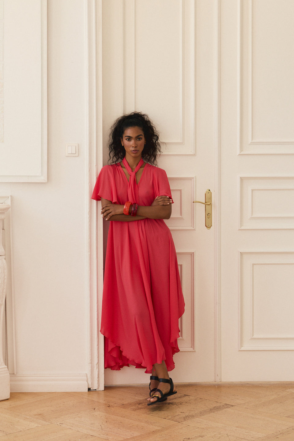 Hot Coral Kiki Dress