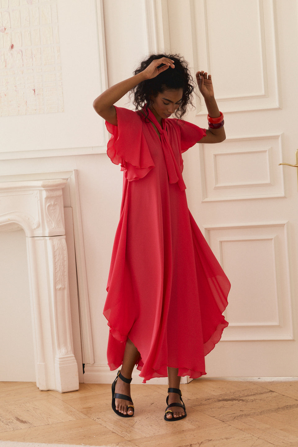 Hot Coral Kiki Dress