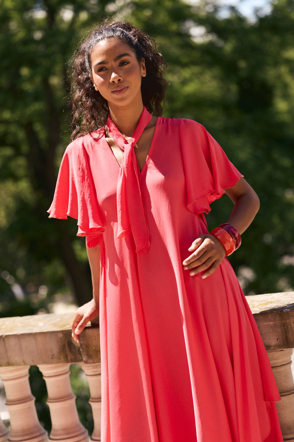 Hot Coral Kiki Dress