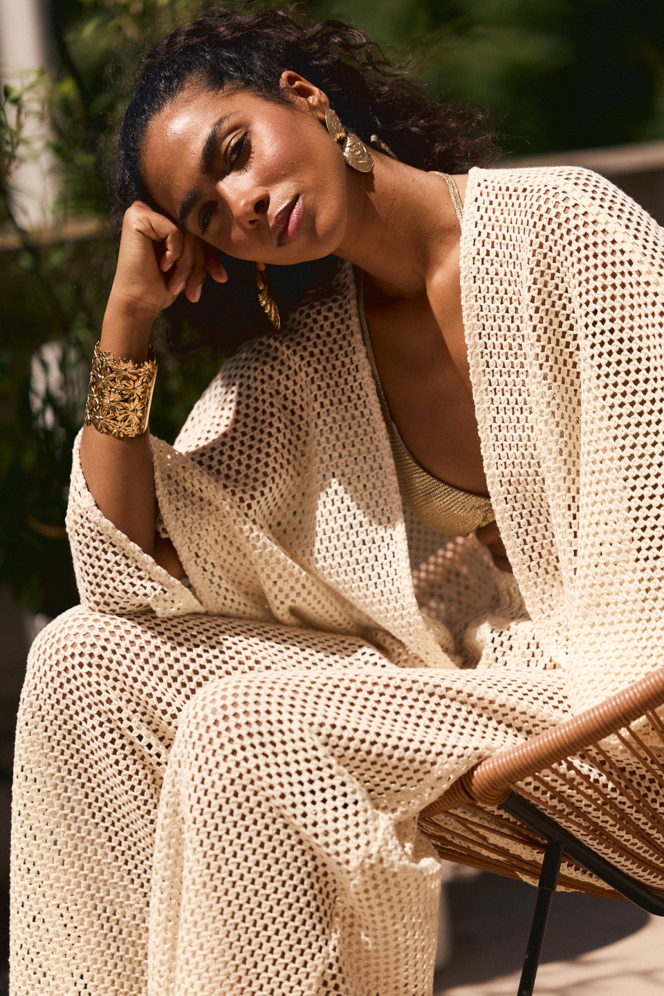 Beige Lattice Java Cardigan