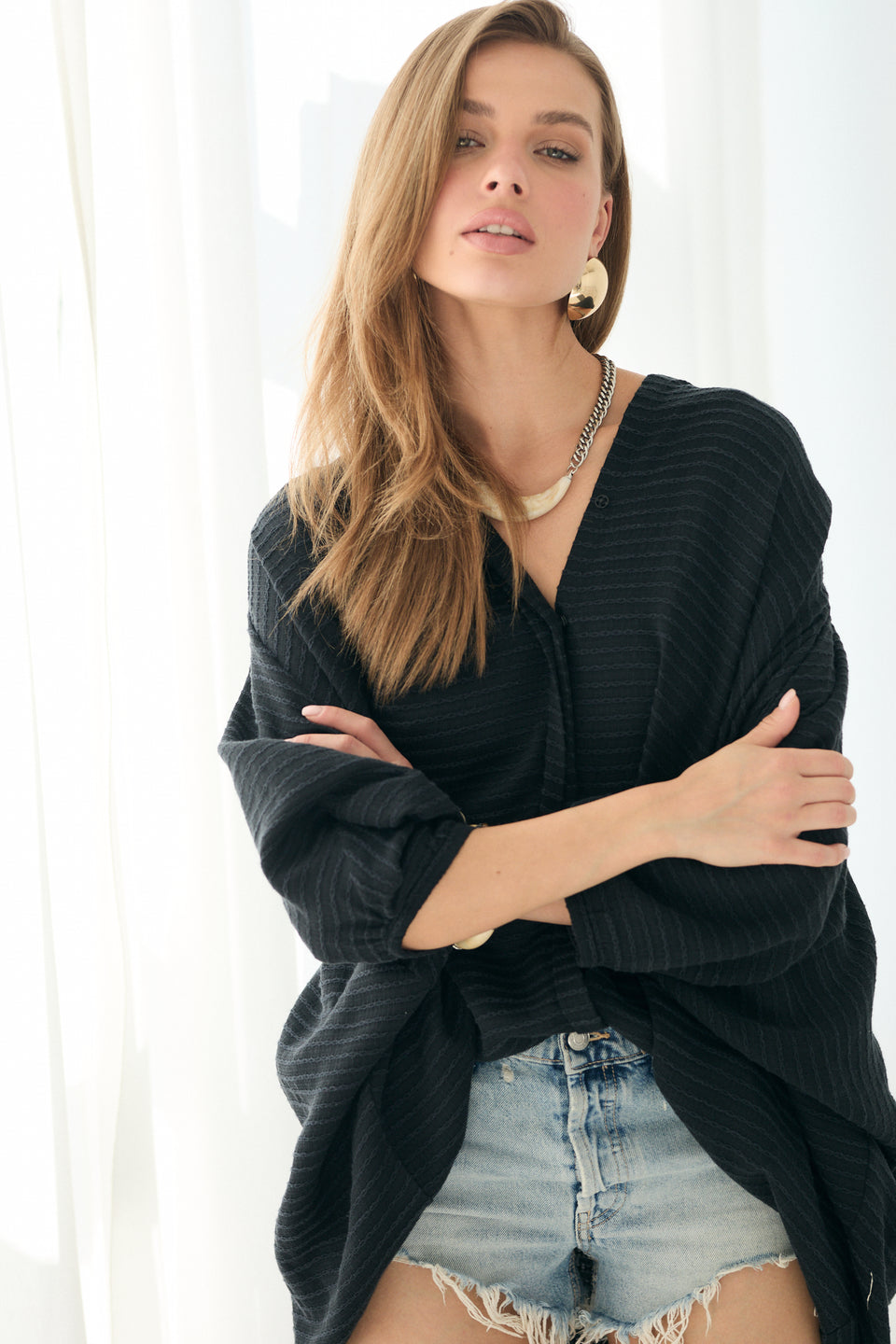 Black Pleats Sao Paulo Blouse