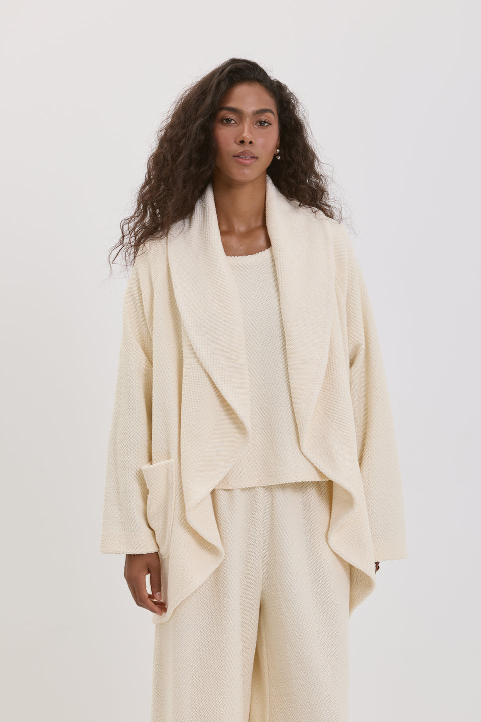 Creamy Chevron Megeve Cardigan