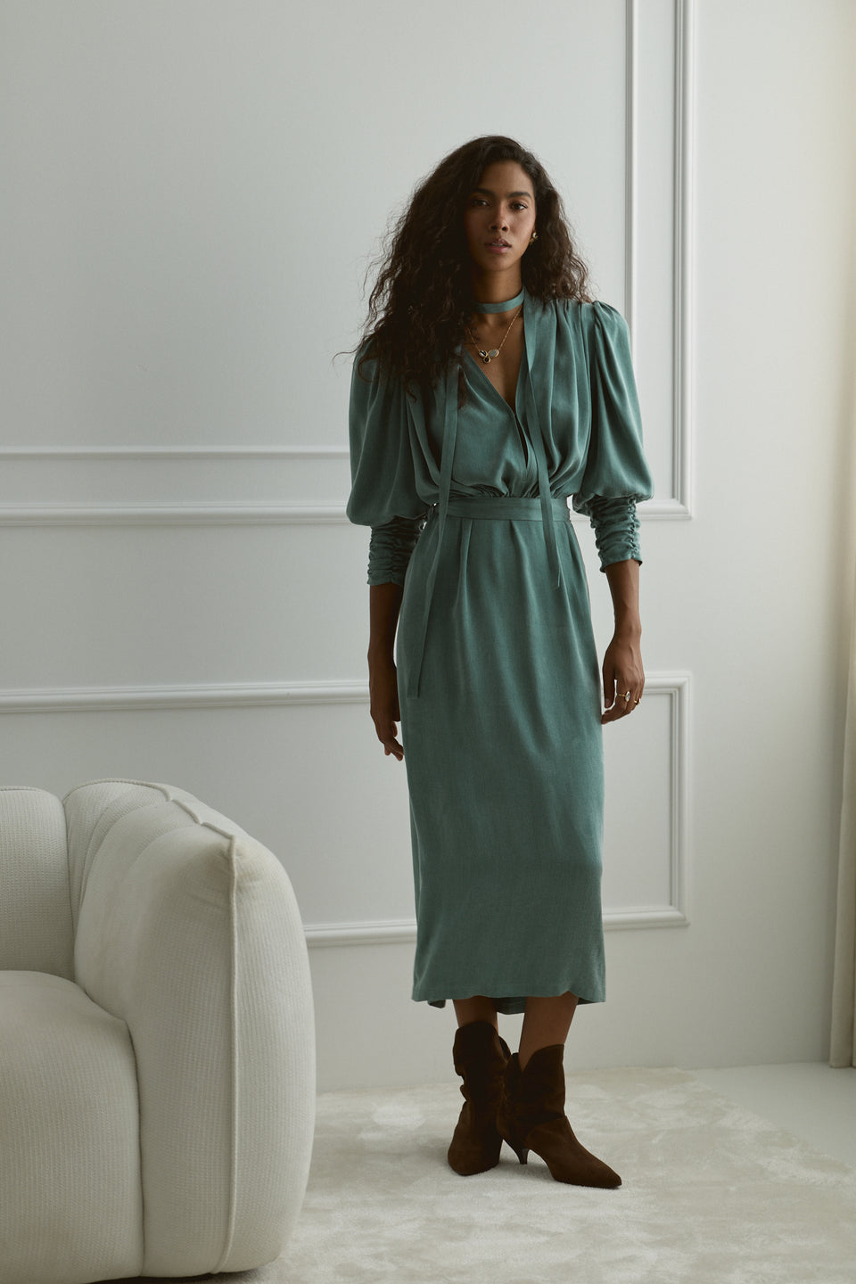 Green Light Paloma Midi Dress