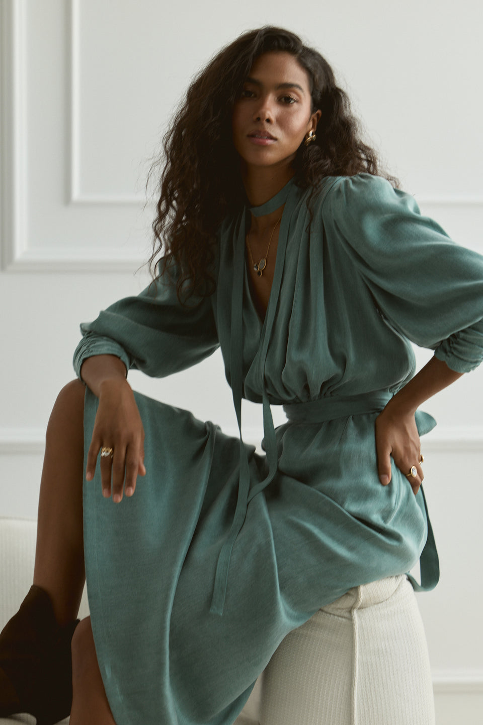 Green Light Paloma Midi Dress