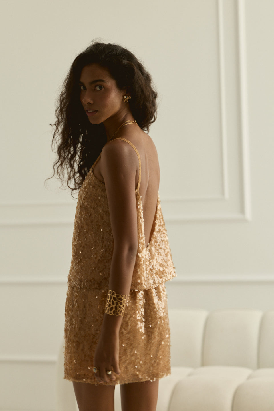 Champagne Rain Mini Skirt