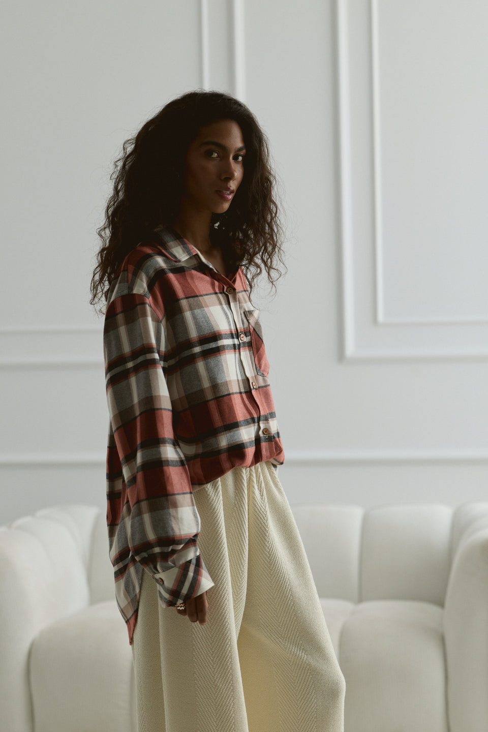 Checkmate Rust Isola Blouse