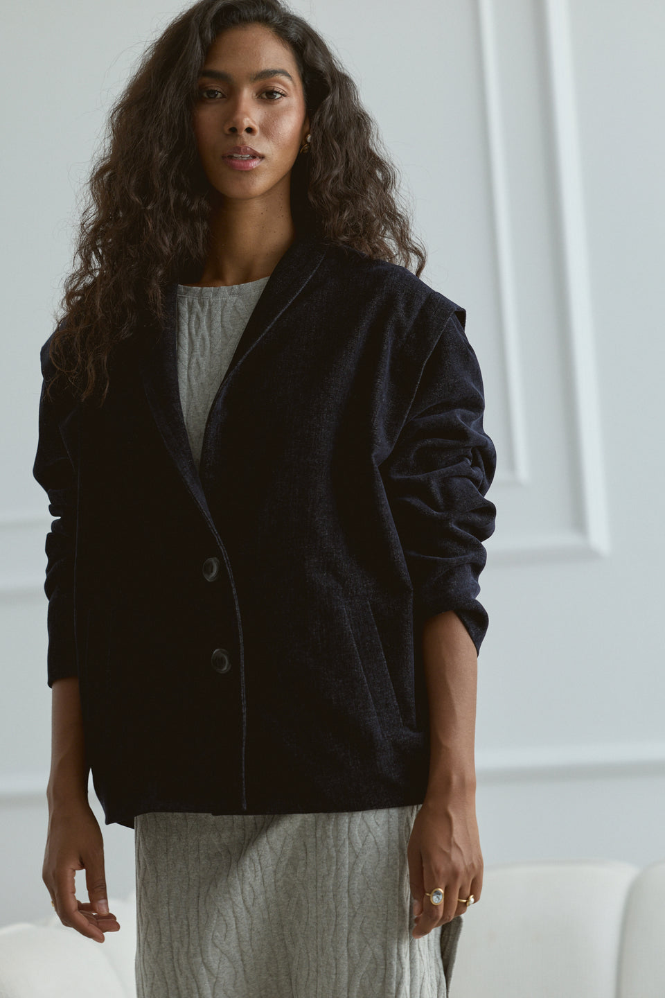 Midnight Texture Bomber Jacket