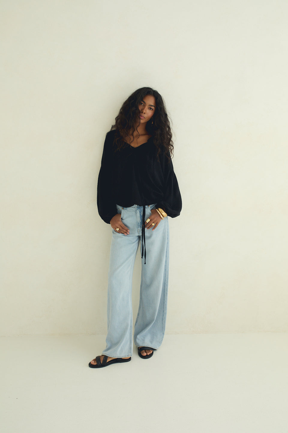 Black Embroidery Caroline Blouse
