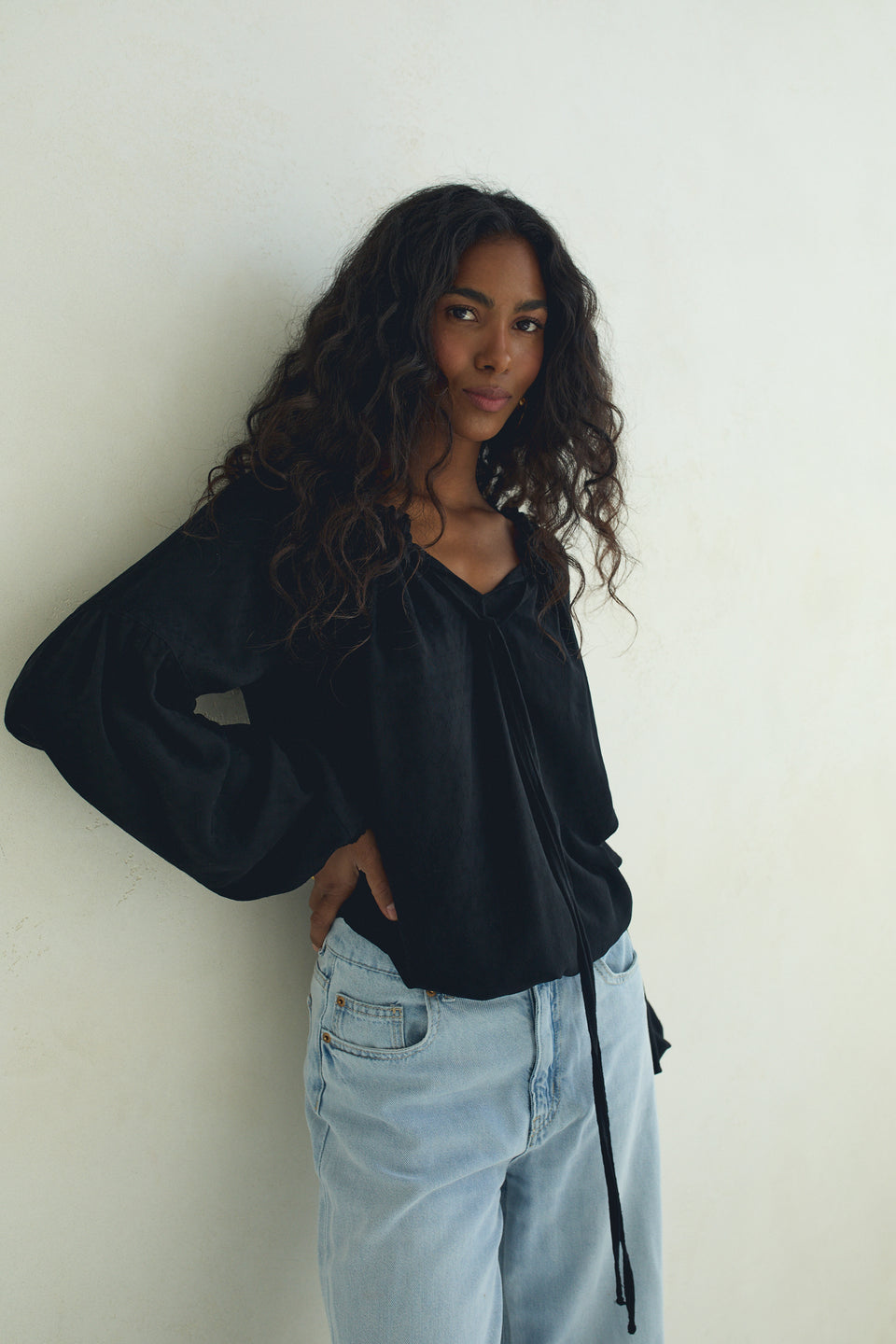 Black Embroidery Caroline Blouse
