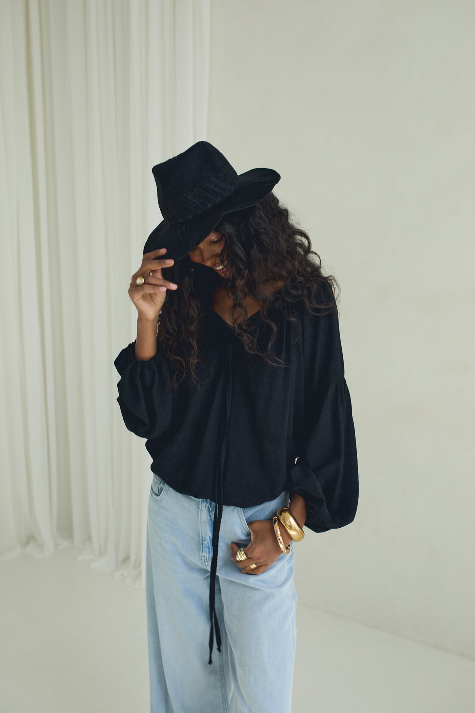 Black Embroidery Caroline Blouse
