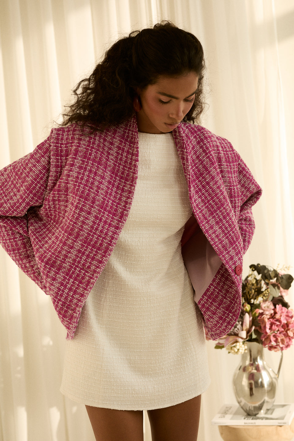 Fuchsia Lumière Bomber Jacket