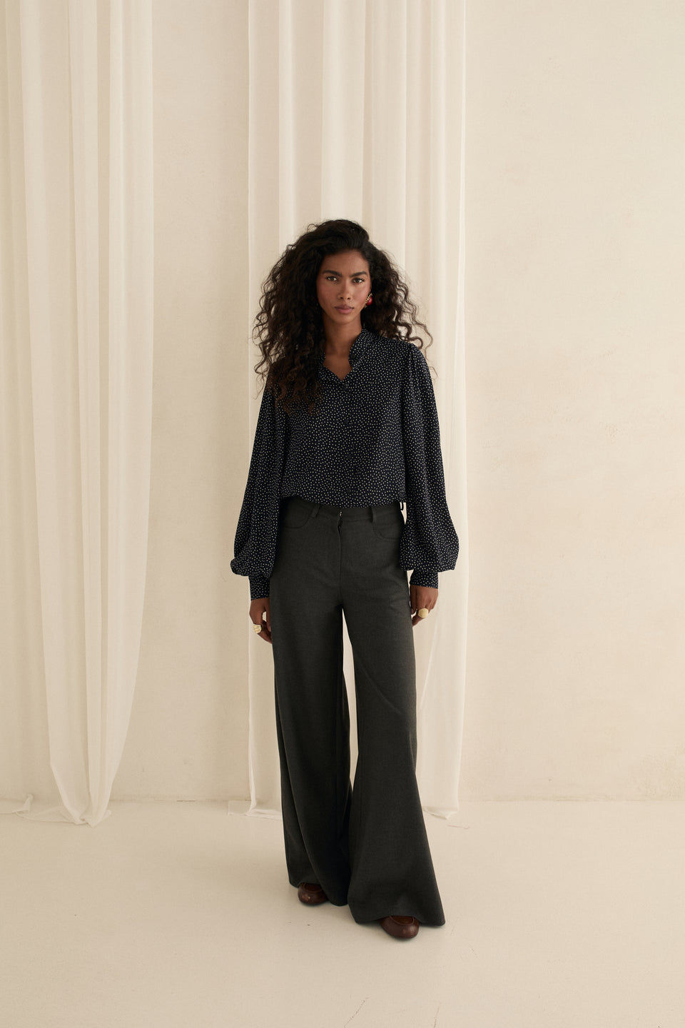 Rock Grey Flared Pants