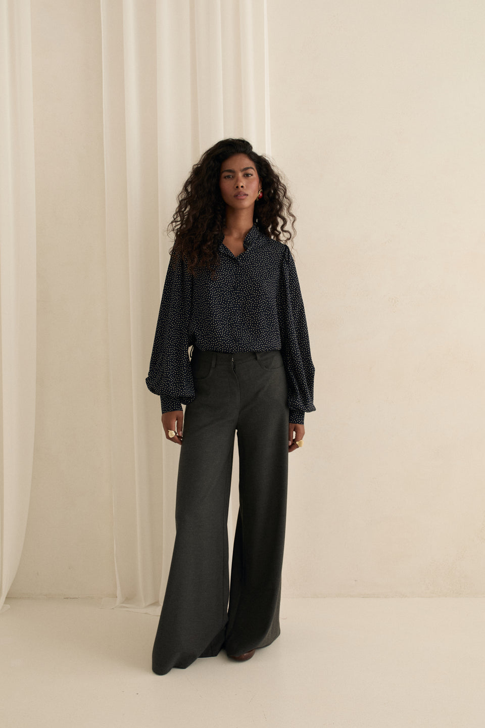Rock Grey Flared Pants