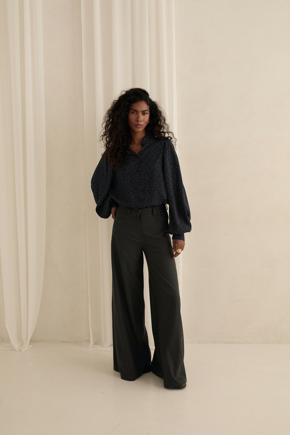 Rock Grey Flared Pants