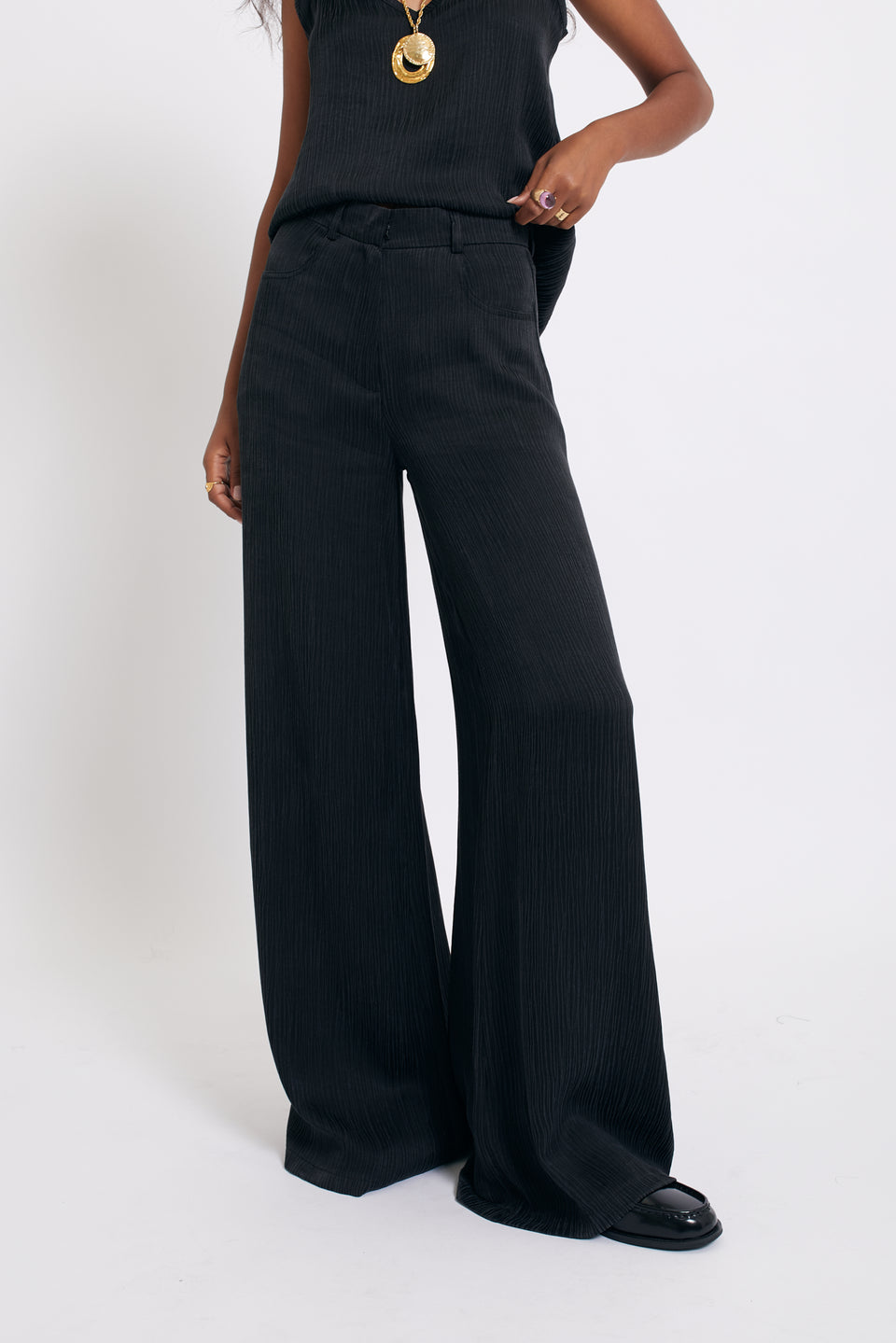 Obsidian Waves Flared Pants