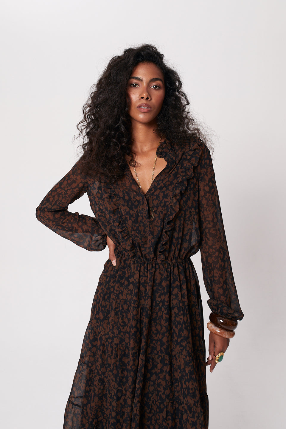 Shadow Ember Penny Midi Dress