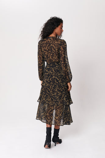 Lucky Go Khaki Freya Midi Dress